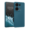 kwmobile Handyhülle kompatibel mit Xiaomi Redmi Note 13 Pro 4G Hülle - weiche Silikon Case metallisch schimmernd in Metallic Karibikblau Metallic Karibikblau  