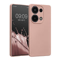 kwmobile Handyhülle kompatibel mit Xiaomi Redmi Note 13 Pro 4G Hülle - weiche Silikon Case metallisch schimmernd in Metallic Rosegold Metallic Rosegold  
