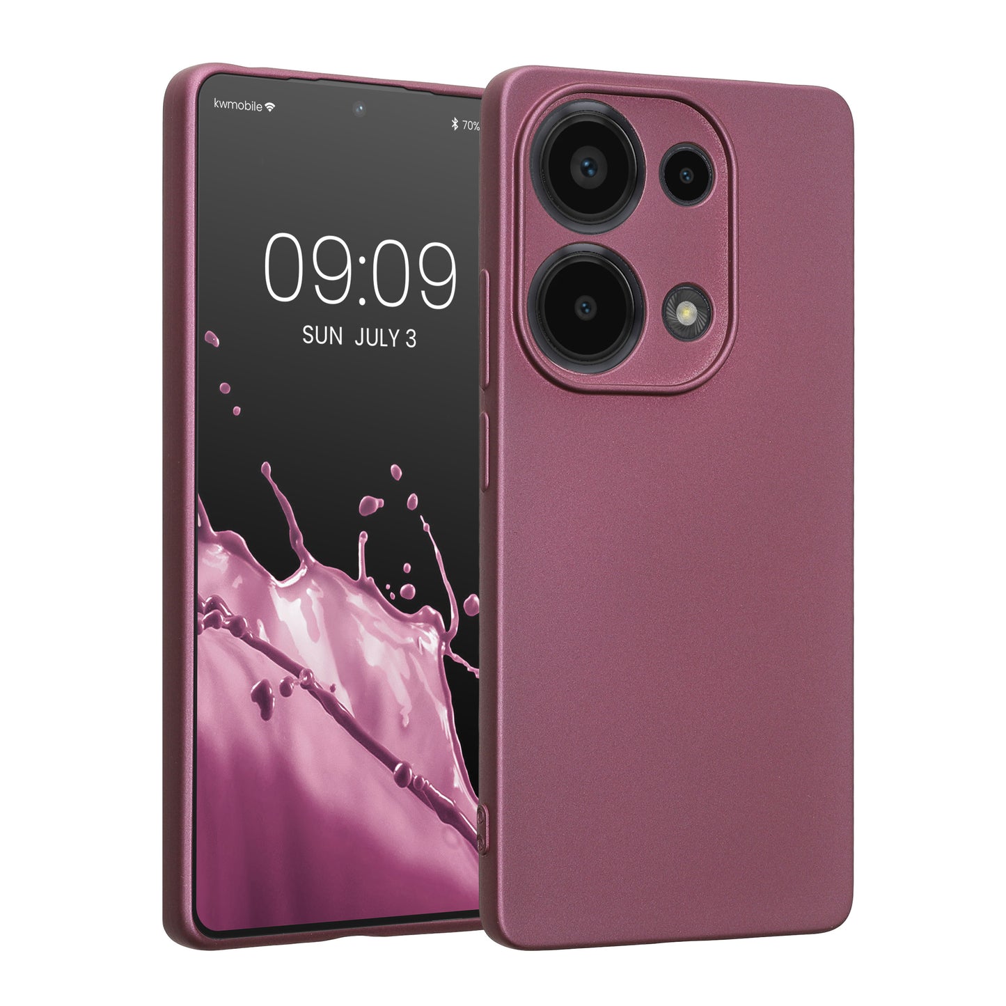 kwmobile Handyhülle kompatibel mit Xiaomi Redmi Note 13 Pro 4G Hülle - weiche Silikon Case metallisch schimmernd in Metallic Lavendel Metallic Lavendel  
