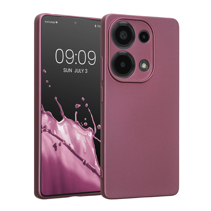 kwmobile Handyhülle kompatibel mit Xiaomi Redmi Note 13 Pro 4G Hülle - weiche Silikon Case metallisch schimmernd in Metallic Lavendel Metallic Lavendel  