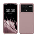 kwmobile Hülle kompatibel mit Xiaomi Poco X6 Pro 5G Hülle - Silikon Handy Case - Handyhülle weiche Oberfläche - kabelloses Laden - Nude Lilac Nude Lilac  
