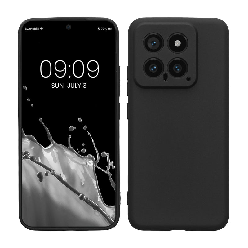 kwmobile Handyhülle kompatibel mit Xiaomi 14 5G Hülle - Handy Case aus weichem Silikon in Schwarz matt Schwarz matt  