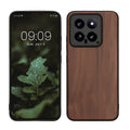 kwmobile Hülle kompatibel mit Xiaomi 14 5G Hülle - Holz Case - stoßfestes Handy Cover - TPU Handyhülle in Braun Braun  