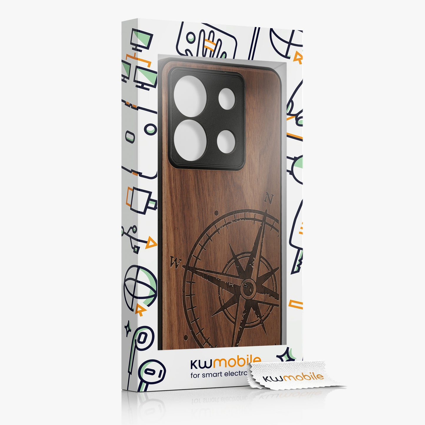 kwmobile Case Compatible with Xiaomi Redmi Note 13 Pro 5G / Poco X6 5G - Phone Cover - TPU Phone Case Compass Vintage