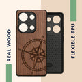 kwmobile Case Compatible with Xiaomi Redmi Note 13 Pro 4G Phone Cover TPU Phone Case Vintage Compass
