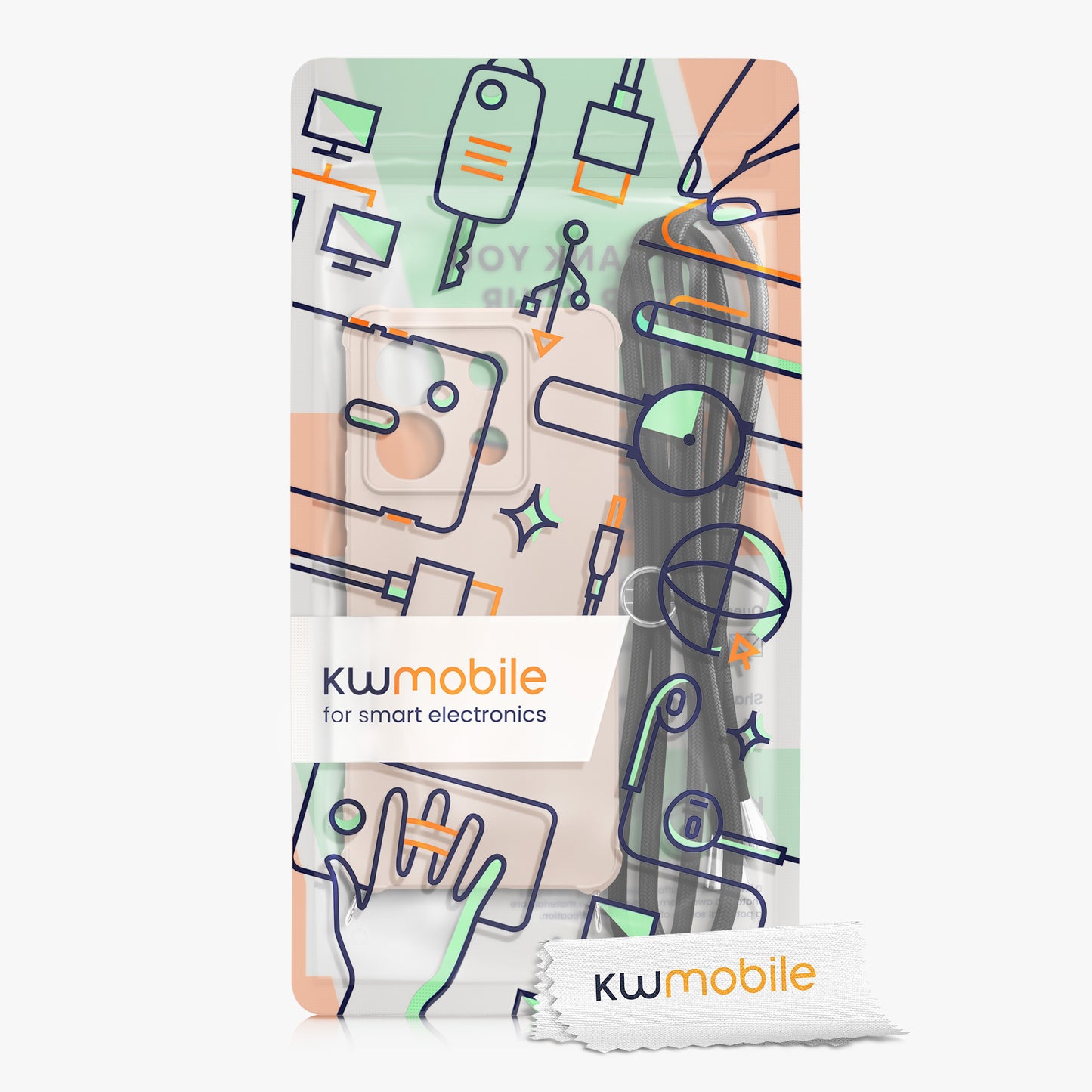 kwmobile Necklace Case compatible with Xiaomi Redmi Note 13 Pro 5G / Poco X6 5G - Cover with Lanyard - Silicone Protective Case