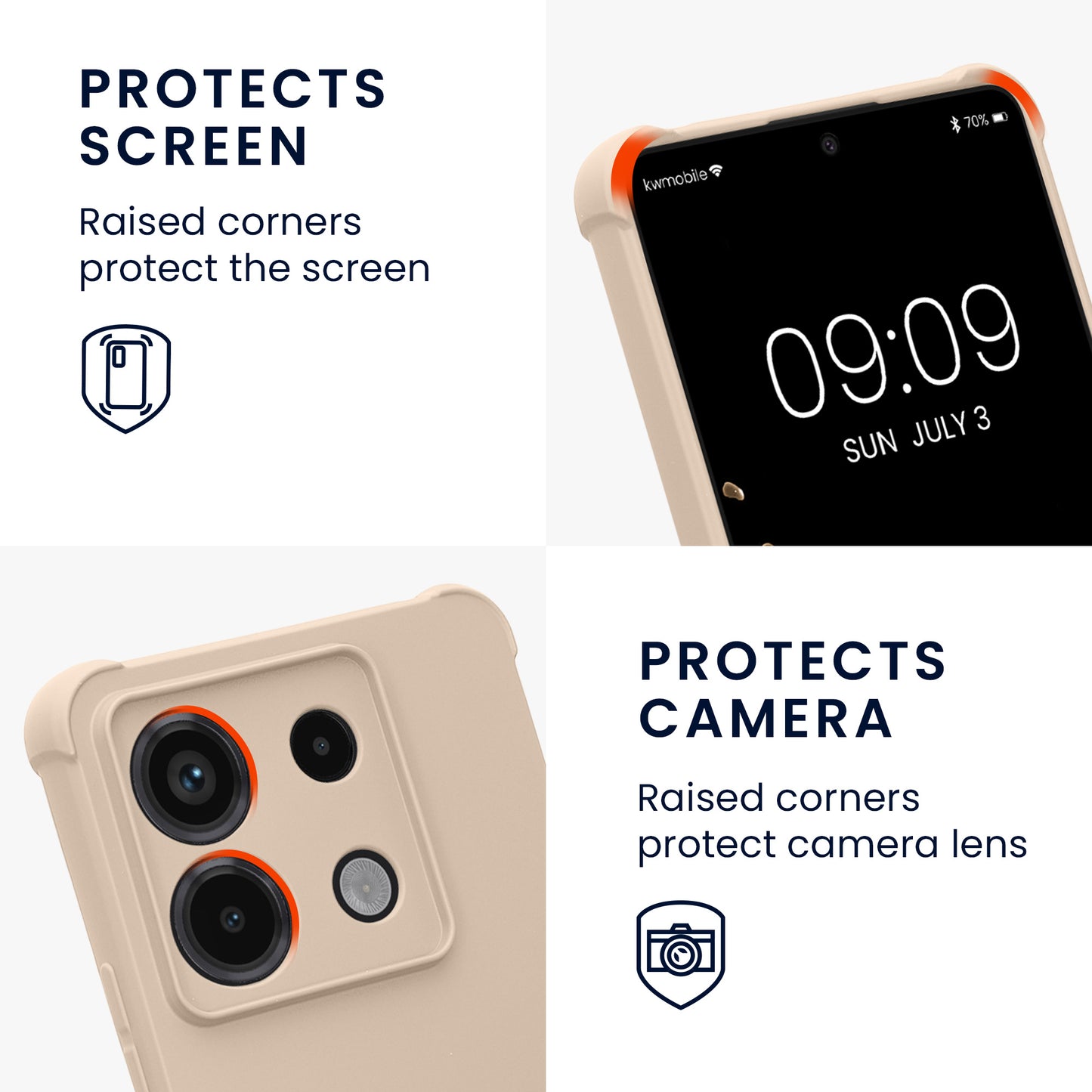 kwmobile Necklace Case compatible with Xiaomi Redmi Note 13 Pro 5G / Poco X6 5G - Cover with Lanyard - Silicone Protective Case