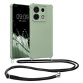kwmobile Necklace Case kompatibel mit Xiaomi Redmi Note 13 Pro 5G / Poco X6 5G Hülle - Cover mit Kordel zum Umhängen - Silikon Schutzhülle Graugrün Graugrün  