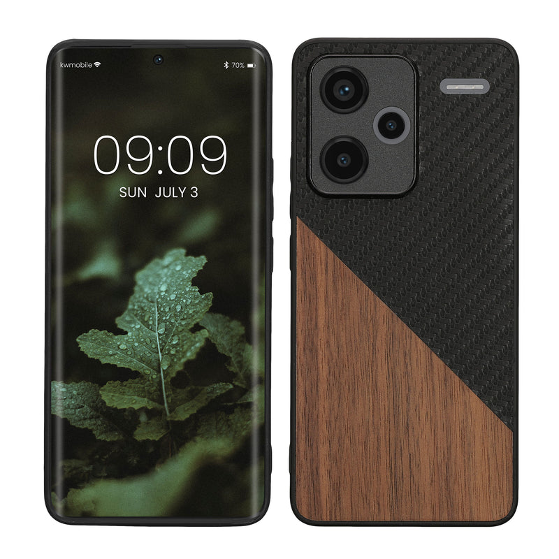kwmobile Hülle kompatibel mit Xiaomi Redmi Note 13 Pro+ 5G / Redmi Note 13 Pro Plus 5G - Handyhülle - Handy Schutzhülle - Smartphone Cover - Dunkelbraun Schwarz Dunkelbraun  [dsg01]