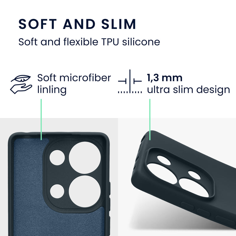kwmobile Slim Case Compatible with Xiaomi Redmi Note 13 Pro 4G Cover - Silicone Phone Case