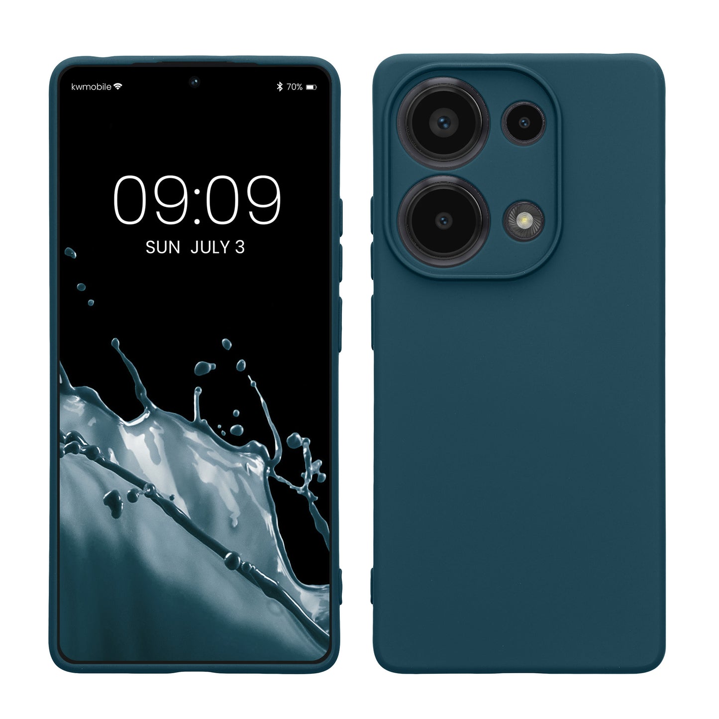 kwmobile Slim Case kompatibel mit Xiaomi Redmi Note 13 Pro 4G Hülle - Handyhülle aus Silikon in Petrol matt Petrol matt  