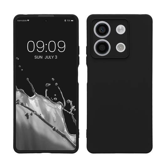 kwmobile Slim Case kompatibel mit Xiaomi Redmi Note 13 5G Hülle - Handyhülle aus Silikon in Schwarz Schwarz  