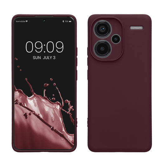 kwmobile Slim Case kompatibel mit Xiaomi Redmi Note 13 Pro+ 5G / Redmi Note 13 Pro Plus 5G Hülle - Handyhülle aus Silikon in Bordeaux Violett Bordeaux Violett  
