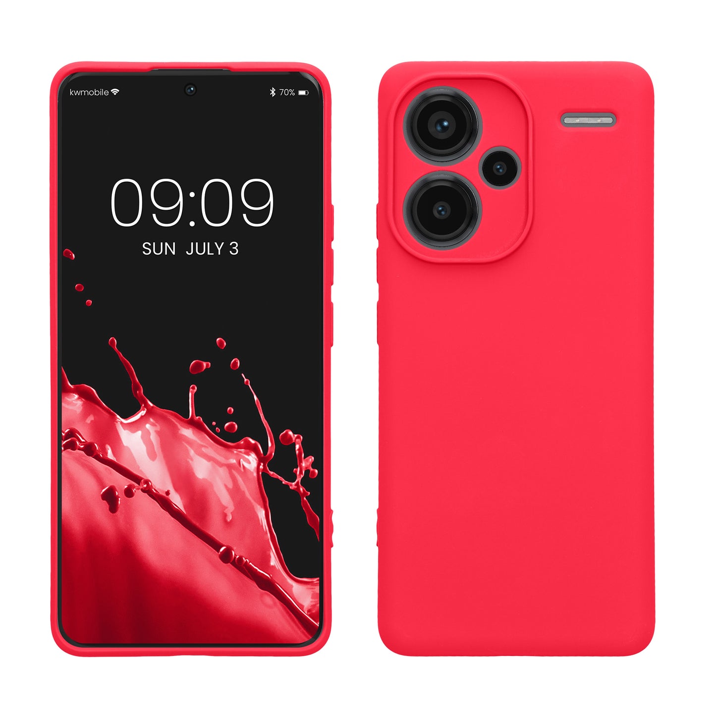 kwmobile Slim Case kompatibel mit Xiaomi Redmi Note 13 Pro+ 5G / Redmi Note 13 Pro Plus 5G Hülle - Handyhülle aus Silikon in Neon Pink Neon Pink  