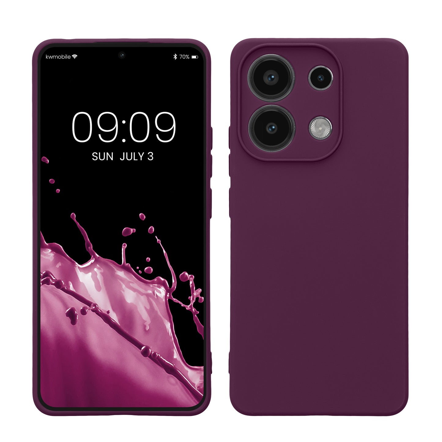 kwmobile Slim Case kompatibel mit Xiaomi Redmi Note 13 4G Hülle - Handyhülle aus Silikon in Bordeaux Violett Bordeaux Violett  