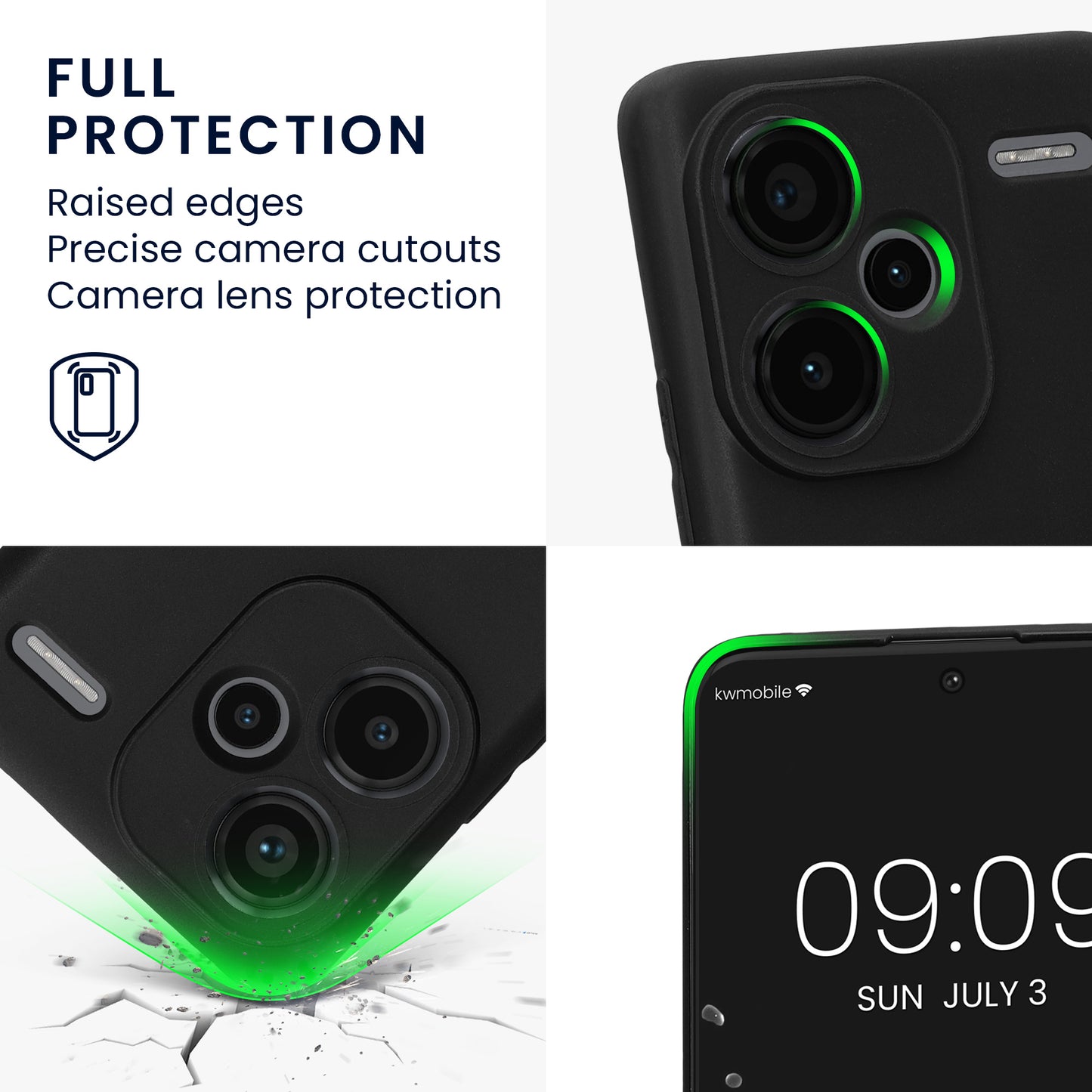 kwmobile Phone Case for Xiaomi Redmi Note 13 Pro+ 5G / Redmi Note 13 Pro Plus 5G Cover - Soft Silicone Phone Case - Protective Cover