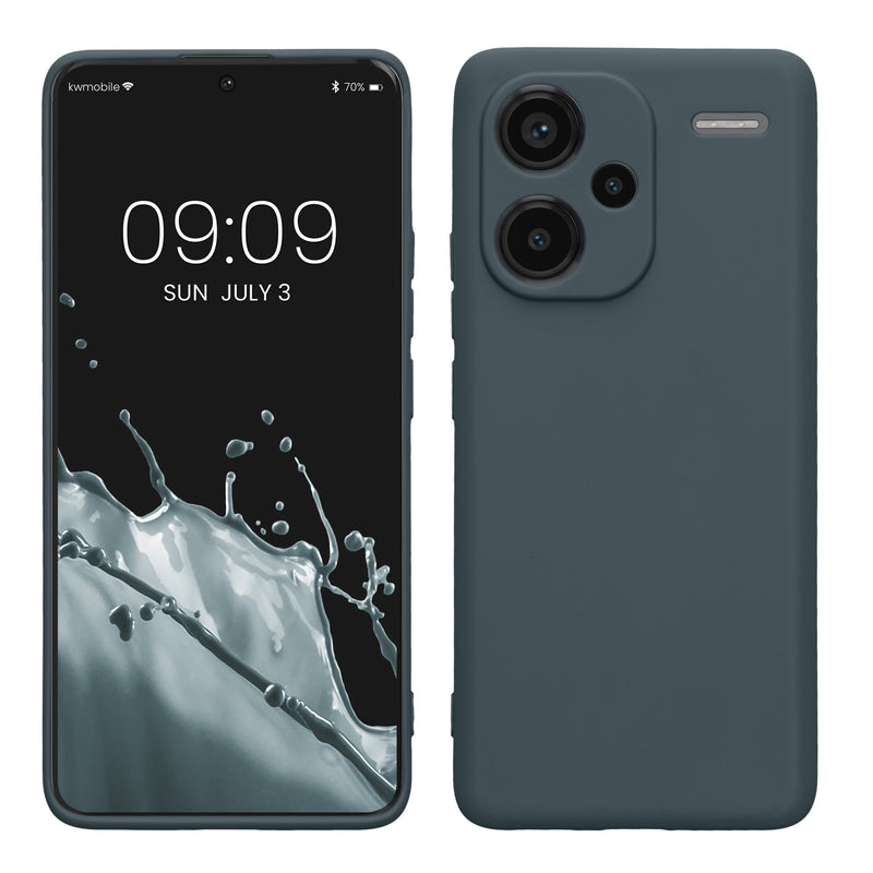 kwmobile Handyhülle kompatibel mit Xiaomi Redmi Note 13 Pro+ 5G / Redmi Note 13 Pro Plus 5G Hülle - Handy Case aus weichem Silikon in Dunkler Schiefer Dunkler Schiefer  