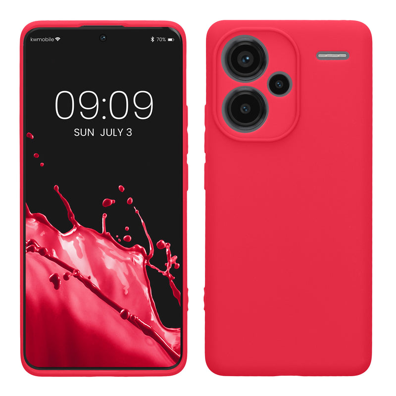 kwmobile Handyhülle kompatibel mit Xiaomi Redmi Note 13 Pro+ 5G / Redmi Note 13 Pro Plus 5G Hülle - Handy Case aus weichem Silikon in Neon Pink Neon Pink  