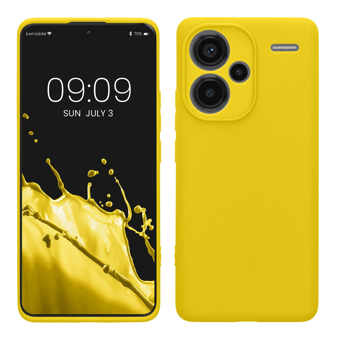 kwmobile Handyhülle kompatibel mit Xiaomi Redmi Note 13 Pro+ 5G / Redmi Note 13 Pro Plus 5G Hülle - Handy Case aus weichem Silikon in Strahlend Gelb Strahlend Gelb  
