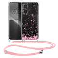 kwmobile Necklace Case compatible with Xiaomi Redmi Note 13 Pro+ 5G / Redmi Note 13 Pro Plus 5G - Silicone Cover with Lanyard Transparent Cherry Blossom Petals