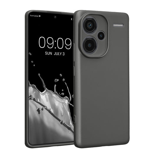 kwmobile Handyhülle kompatibel mit Xiaomi Redmi Note 13 Pro+ 5G / Redmi Note 13 Pro Plus 5G Hülle - weiche Silikon Case metallisch schimmernd in Metallic Grau Metallic Grau  