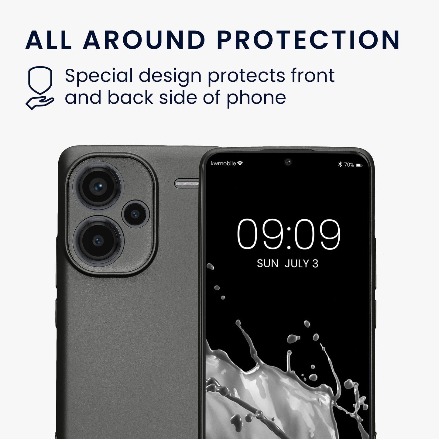 kwmobile Phone Case for Xiaomi Redmi Note 13 Pro+ 5G / Redmi Note 13 Pro Plus 5G - Soft Silicone Case - Protective Cover