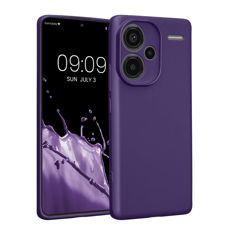 kwmobile Handyhülle kompatibel mit Xiaomi Redmi Note 13 Pro+ 5G / Redmi Note 13 Pro Plus 5G Hülle - weiche Silikon Case metallisch schimmernd in Metallic Blauviolett Metallic Blauviolett  