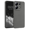 kwmobile Handyhülle kompatibel mit Xiaomi Redmi Note 13 4G Hülle - weiche Silikon Case metallisch schimmernd in Metallic Grau Metallic Grau  