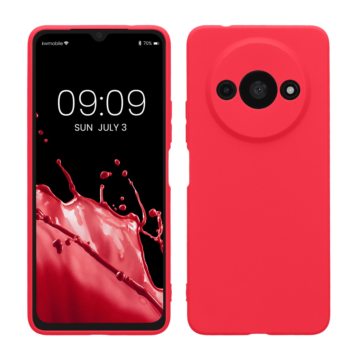 kwmobile Handyhülle kompatibel mit Xiaomi Redmi A3 Hülle - Handy Case aus weichem Silikon in Neon Pink Neon Pink  