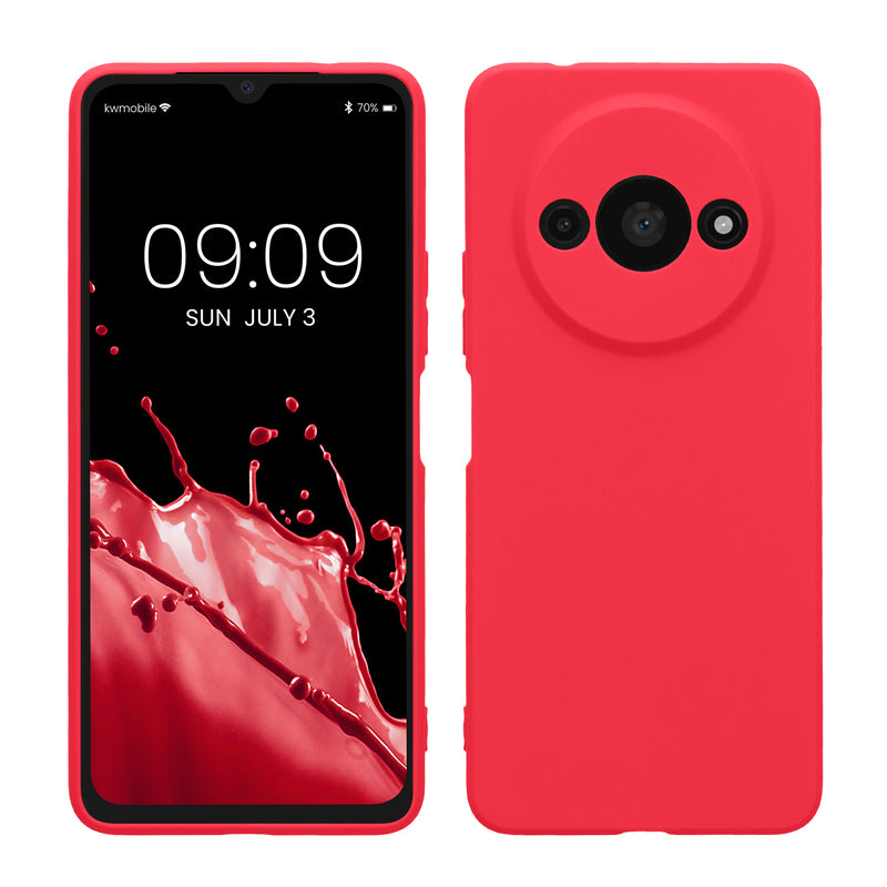 kwmobile Handyhülle kompatibel mit Xiaomi Redmi A3 Hülle - Handy Case aus weichem Silikon in Neon Pink Neon Pink  