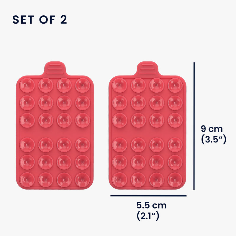 kwmobile 2x Suction Cup Phone Holder - Self-Adhesive Phone Holder - 5.5 x 9cm - Universal Holder for Phone Cases - Compatible with iPhone and Android