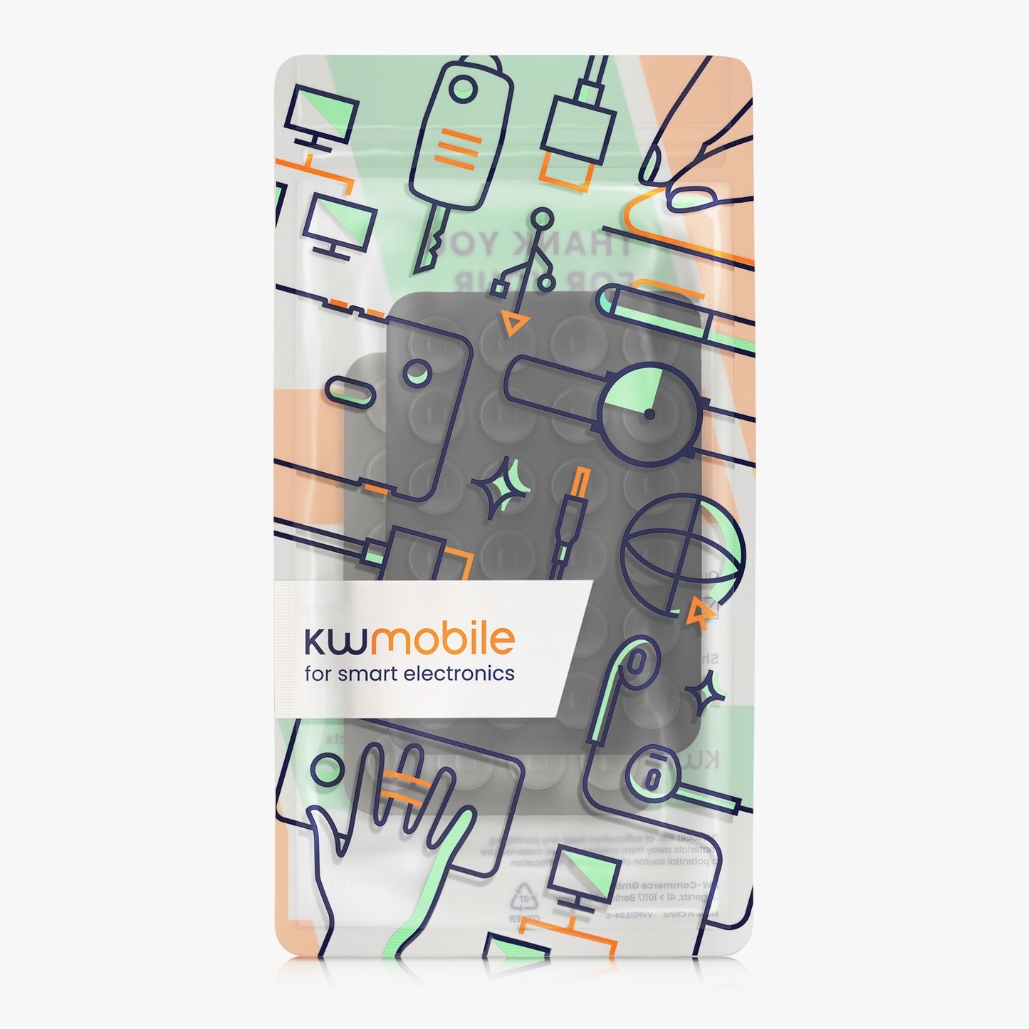 kwmobile Suction Cup Phone Holder Self-Adhesive - 5.5 x 8cm - Universal Holder for Phone Cases - Compatible with iPhone and Android