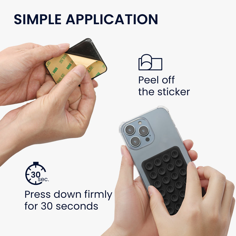 kwmobile Suction Cup Phone Holder Self-Adhesive - 5.5 x 8cm - Universal Holder for Phone Cases - Compatible with iPhone and Android