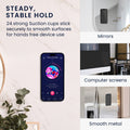 kwmobile Suction Cup Phone Holder Self-Adhesive - 5.5 x 8cm - Universal Holder for Phone Cases - Compatible with iPhone and Android