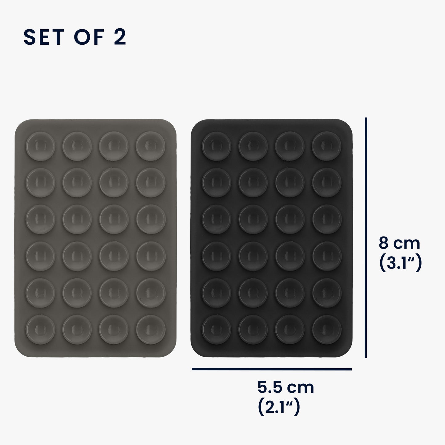 kwmobile Suction Cup Phone Holder Self-Adhesive - 5.5 x 8cm - Universal Holder for Phone Cases - Compatible with iPhone and Android