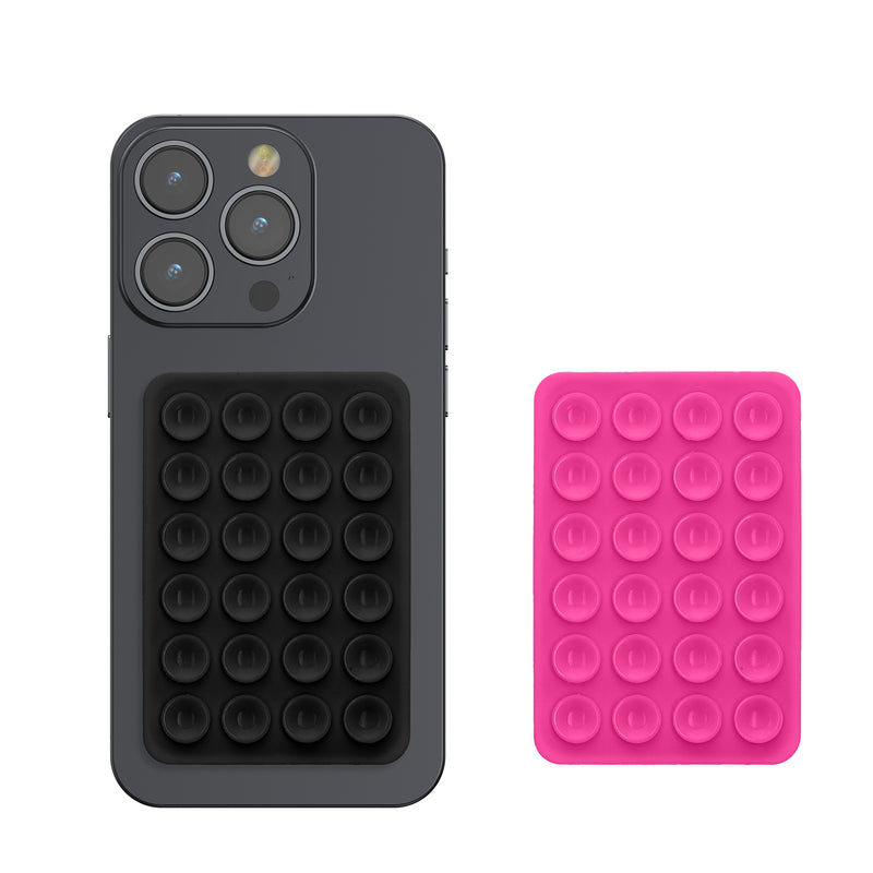 kwmobile 2x Silikon Saugnapf Handyhalterung - Handy Halter selbstklebend - 5,5 x 8cm - Universal Halterung für Handyhüllen - Kompatibel mit iPhone und Android - Rosa matt Schwarz Rosa matt  