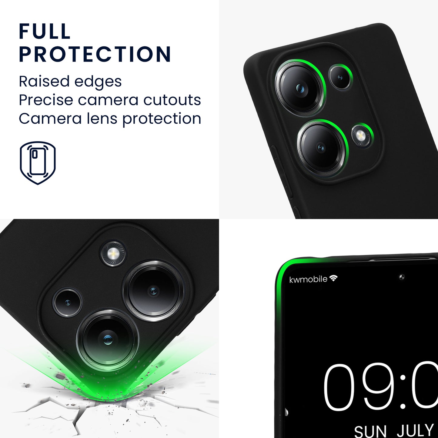 kwmobile Phone Case for Xiaomi Poco M6 Pro (4G) Case - Soft Silicone Phone Case - Protective Cover