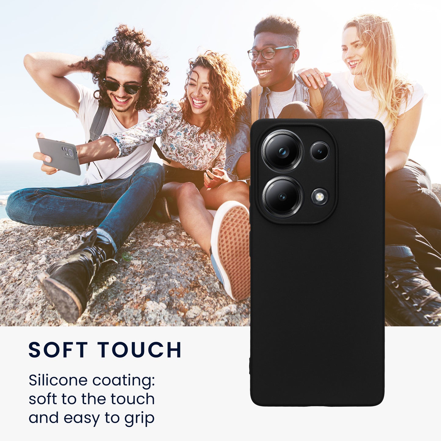 kwmobile Phone Case for Xiaomi Poco M6 Pro (4G) Case - Soft Silicone Phone Case - Protective Cover