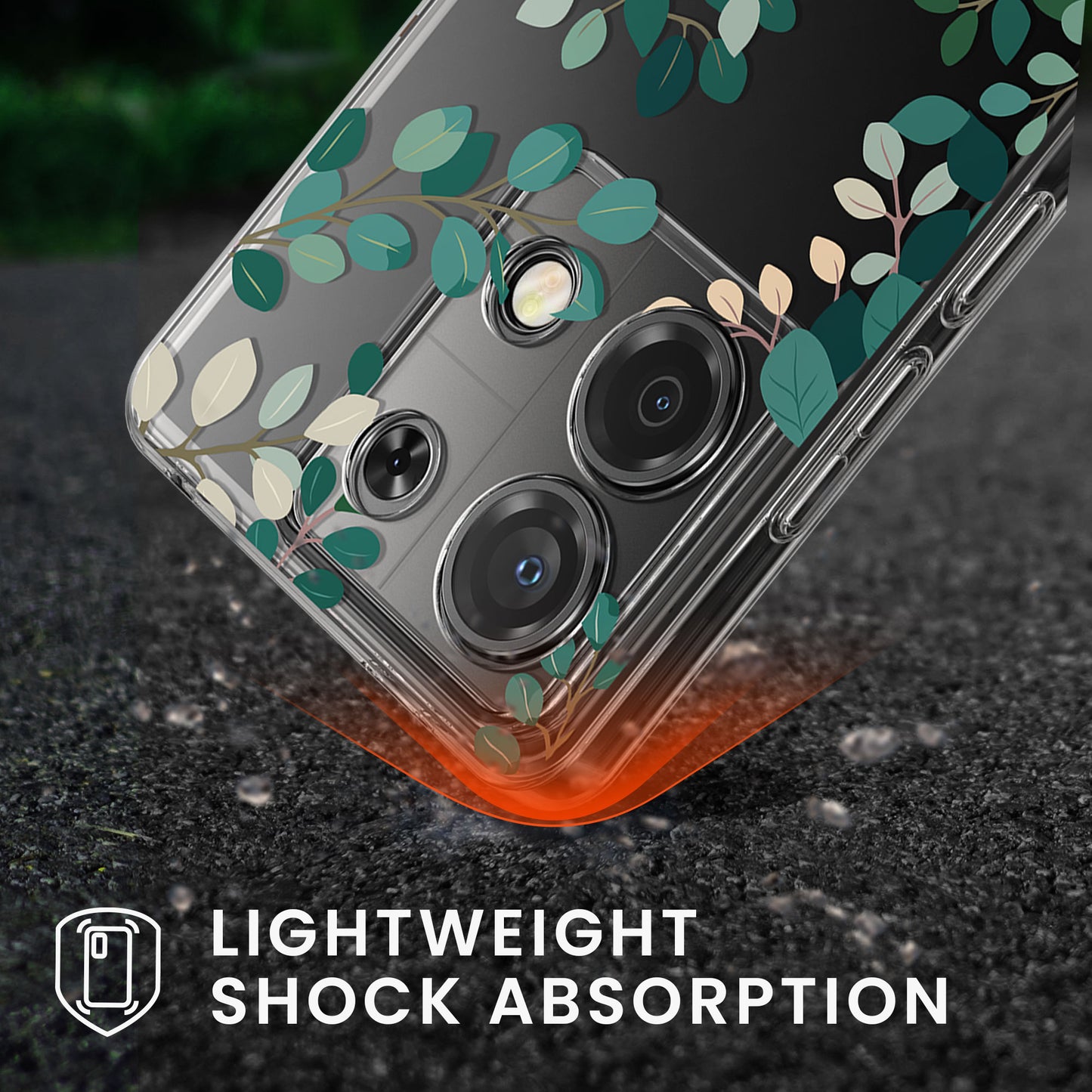 kwmobile Case Compatible with Xiaomi Redmi Note 13 Pro 5G / Poco X6 5G Phone Cover - With Glass Screen Protector - Cherry Blossom Petals