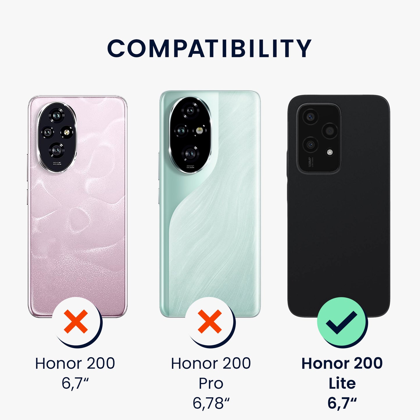kwmobile Phone Case for HONOR 200 Lite Soft Silicone Phone Case Protective Cover