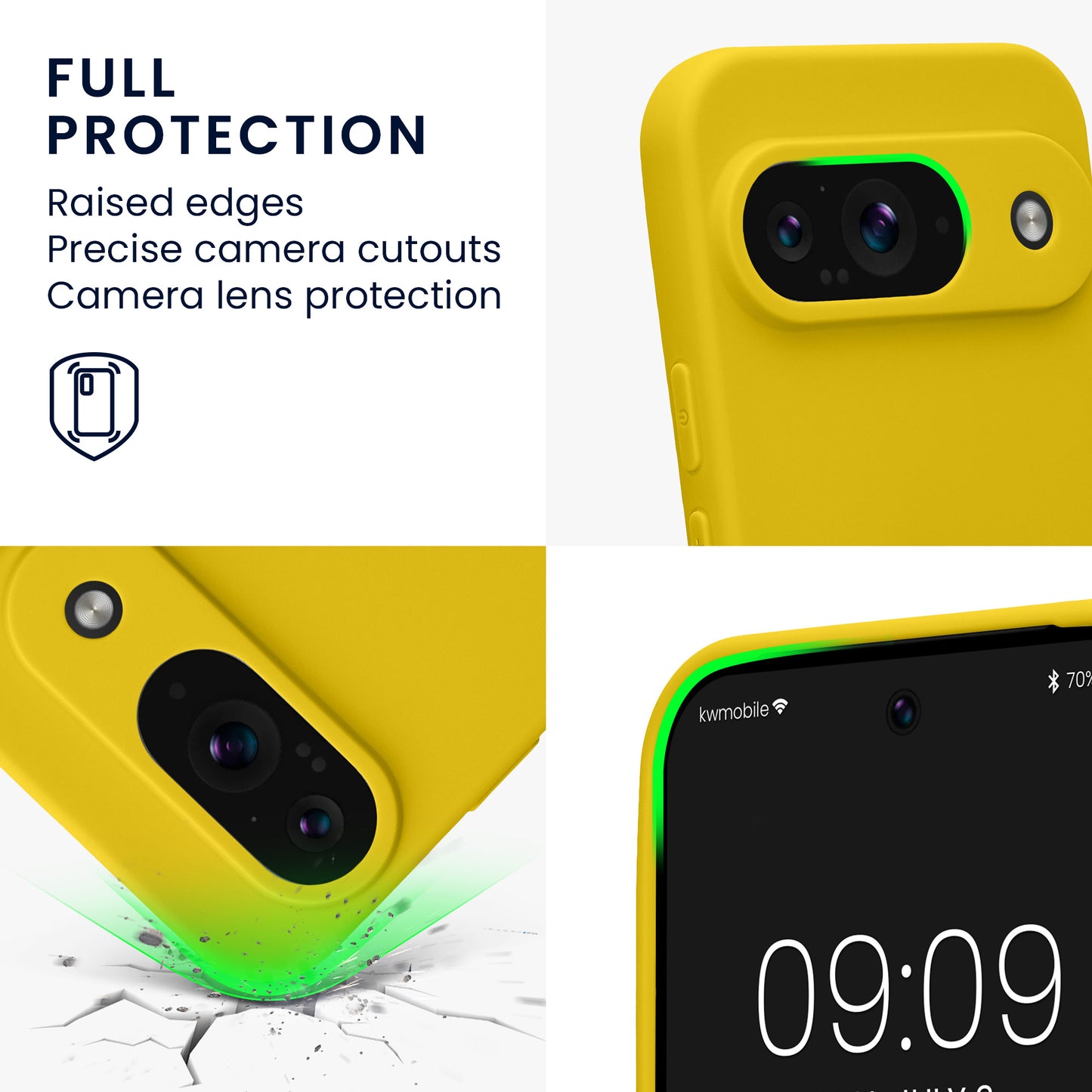 kwmobile Phone Case for Google Pixel 9 Case Soft Mobile Phone Silicone Case Protective Cover