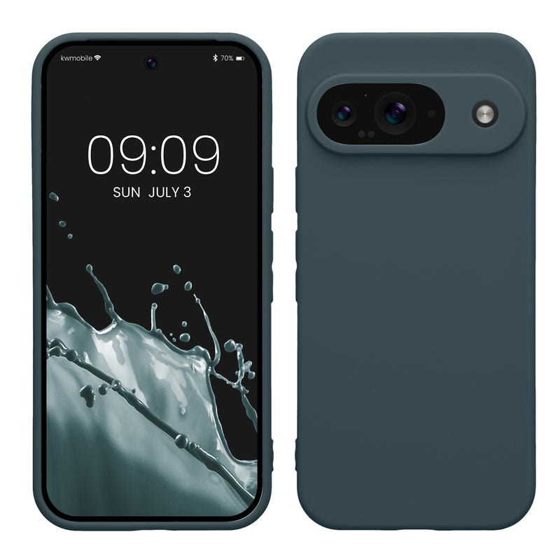 kwmobile Handyhülle kompatibel mit Google Pixel 9 Hülle - Handy Case aus weichem Silikon in Dunkler Schiefer Dunkler Schiefer  