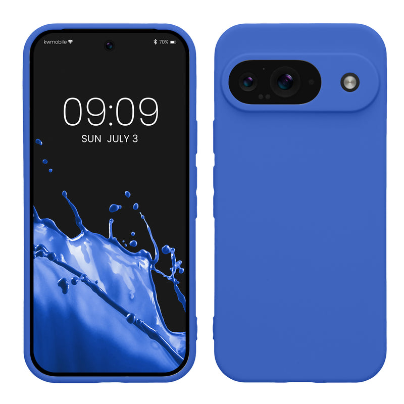 kwmobile Handyhülle kompatibel mit Google Pixel 9 Hülle - Handy Case aus weichem Silikon in Baltik Blau Baltik Blau  