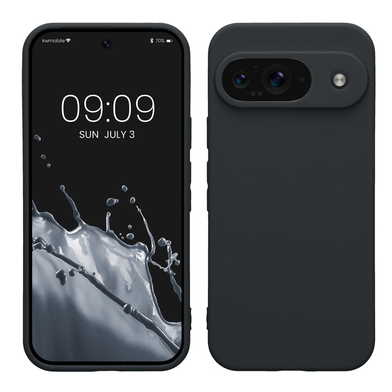 kwmobile Handyhülle kompatibel mit Google Pixel 9 Hülle - Handy Case aus weichem Silikon in Heidelbeerblau Heidelbeerblau  