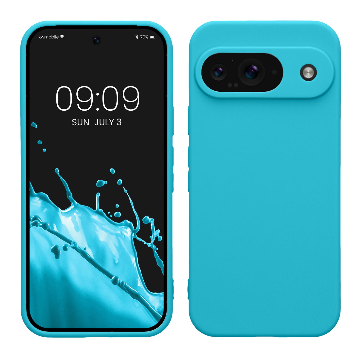 kwmobile Handyhülle kompatibel mit Google Pixel 9 Hülle - Handy Case aus weichem Silikon in Cool Glacier Cool Glacier  
