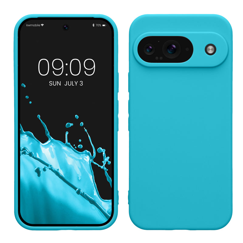 kwmobile Handyhülle kompatibel mit Google Pixel 9 Hülle - Handy Case aus weichem Silikon in Cool Glacier Cool Glacier  