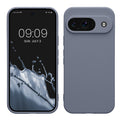 kwmobile Handyhülle kompatibel mit Google Pixel 9 Hülle - Handy Case aus weichem Silikon in Blaugrau Blaugrau  