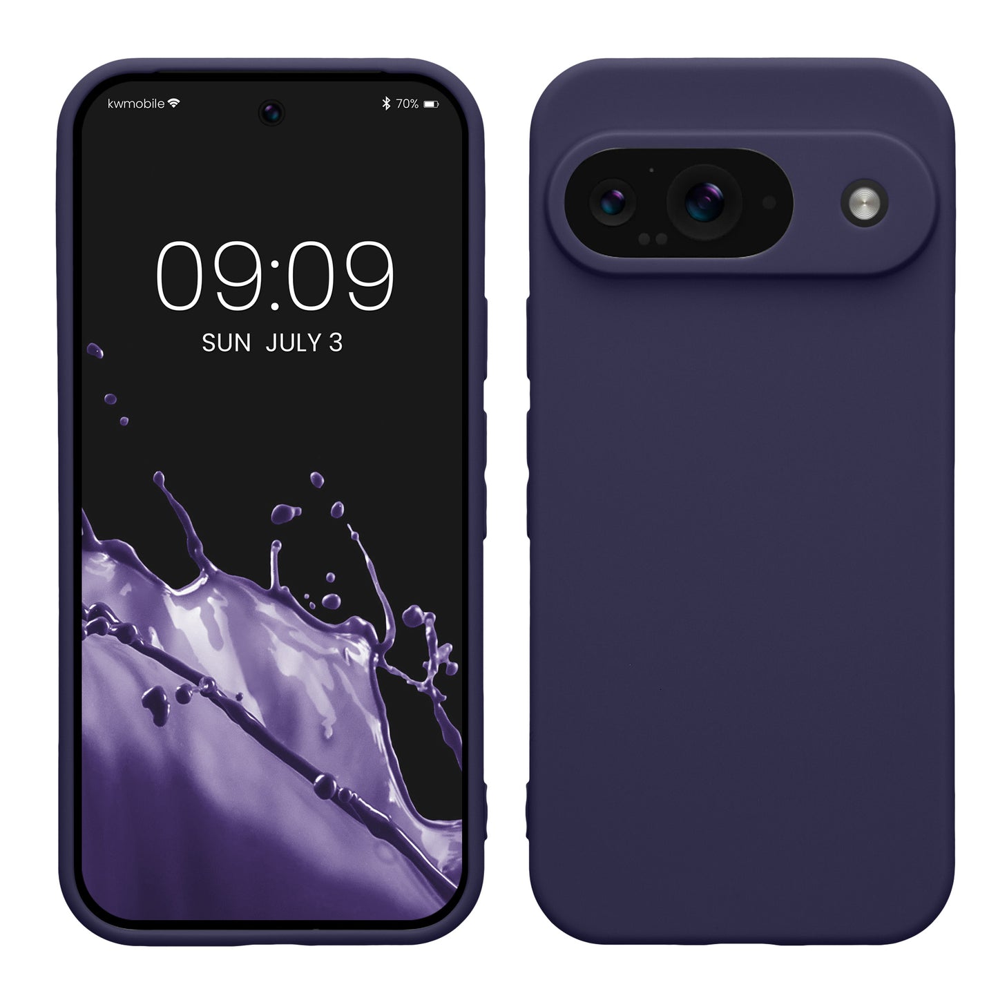 kwmobile Handyhülle kompatibel mit Google Pixel 9 Hülle - Handy Case aus weichem Silikon in Deep Ocean Deep Ocean  