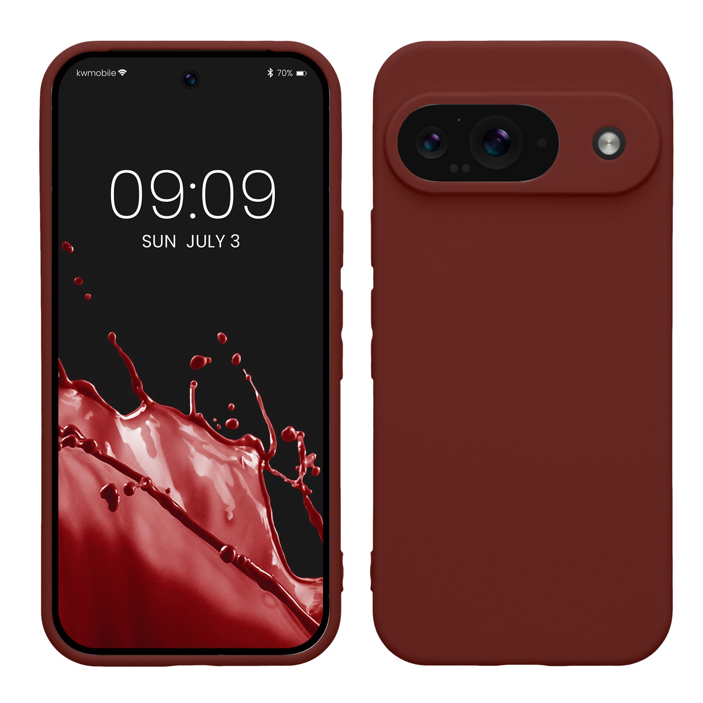 kwmobile Handyhülle kompatibel mit Google Pixel 9 Hülle - Handy Case aus weichem Silikon in Tawny Red Tawny Red  