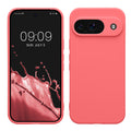 kwmobile Handyhülle kompatibel mit Google Pixel 9 Hülle - Handy Case aus weichem Silikon in Neon Koralle Neon Koralle  